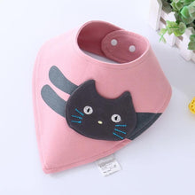 Load image into Gallery viewer, Baby Bibs Waterproof Triangle Cotton Cartoon Child  Dribble Bibs Newborn Absorbent Cloth Bib for Kids in Cat Design
