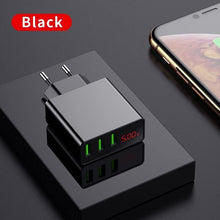 Load image into Gallery viewer, LED Display 3 Port USB Charger 3A Mobile Phone Fast Multi-port Charging Wall Chargers
