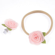 Load image into Gallery viewer, Handamde Flower Headband Hair Clip Set Flexible Rope Hairband Accessories for Mother &amp; Baby
