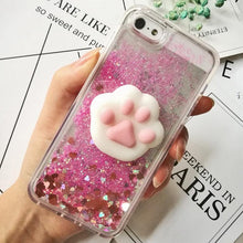 Load image into Gallery viewer, 3D  Cat Case For Iphone 5s Se 7 7 Plus Case Liquid Quicksand Glitter Silicone Case For Iphone 8 8 Plus X 6 6s Cover  Rubber Silicone Phone Case
