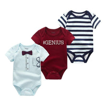 Load image into Gallery viewer, Modern 3PCS Baby Girl And Boy Newborn Boy Short Sleeve Baby Romper Jumpsuit Set For Boys and Girls
