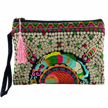 Load image into Gallery viewer, BOHO Women&#39;s bags Embroidery canvas wallet clutch purse for women Wristlets bag Retro Cell phone bags
