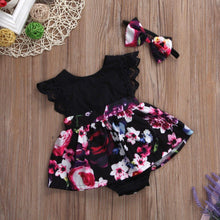 Load image into Gallery viewer, Luxury New Trend Newborn Baby Infant Girl Romper Tutu Dress Headband Floral Outfits Party Dress In Flowers Interesting Design With Bow
