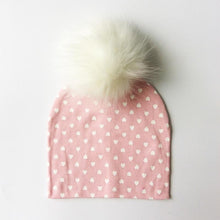 Load image into Gallery viewer, Luxury Modern Baby Hat Cotton Printing Hat With Pompon For Girls Autumn Winter Boys Caps Children Bonnet For Kids
