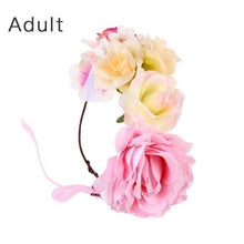 Load image into Gallery viewer, Luxury Handamde Mommy and Baby  Flower Headband Large Flower Crown Mother Kids Flowers  Headwear For Celebration
