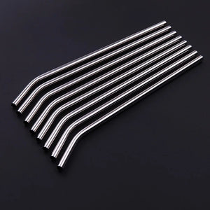 Reusable Metal Straw Pipette Suction Stainless Steel Drinking Straws Pipe Straight Bent Tube Events Party Bar Accessories