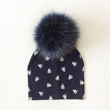 Load image into Gallery viewer, Luxury Modern Baby Hat Cotton Printing Hat With Pompon For Girls Autumn Winter Boys Caps Children Bonnet For Kids

