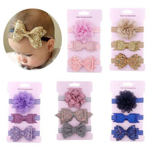 Load image into Gallery viewer, Luxury Modern Baby Headband Crown Flower Bows Hairband Baby Girl Headbands Newborn Hair Accessories Elastic Baby Hair Band
