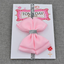 Load image into Gallery viewer, Luxury New Baby Hair Bow Flower Headband Silver Ribbon Hair Band Handmade Hair Accessories Bow for Children

