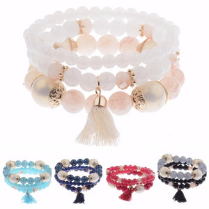 2020 Spring Summer Fashion Women's Bracelet Set 3Pcs/Lot High Quality Charm Beads Bracelet Jewelry For Ladies HXB002