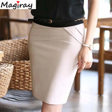 Load image into Gallery viewer, Short Saias Femininas Formal Casual Office Ladies Skirts High Waist Above Knee Women&#39;s Pencil Skirt Faldas Black Grey Beige C162
