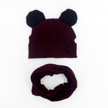 Load image into Gallery viewer, Baby Hat Cotton Ear Cap For Boys And Girls Winter Hat Scarf Set Children Boys Cap Scarf

