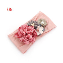 Load image into Gallery viewer, Luxury Handamde Pearl Baby Kids Fashion Headbands Nylon Flower Girl Hairband Pearl Turban Soft Bow
