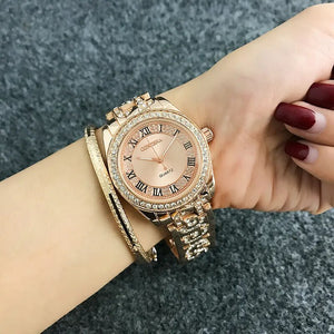 CONTENA Luxury Bracelet Watch Women Watches Rhinestone Fashion Rose Gold Women's Watches Clock Reloj Mujer Relogio Feminino