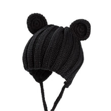 Load image into Gallery viewer, Luxury Modern Baby Knitted Winter Hat with Ears Cartoon Lace-up Children Kids Baby Bonnet Cap In Winter Cozy Style
