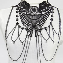 Load image into Gallery viewer, Black Lace  Body Chain  Jewelry  Women&#39;s  Cosplay Halloween Costumes Female Goth Accessories

