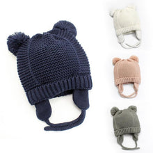 Load image into Gallery viewer, Modern Elegant Baby Knitted Pompom Cap Thick Warm Winter Ear Warm Kids Hat For Boys and Girls For Winter Cap

