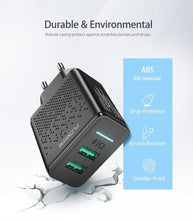 Load image into Gallery viewer, Portable Dual USB Black Charger 5V 2.4A Fast Charging Wall Charger Adapter EU Plug Mobile Phone Gadgets
