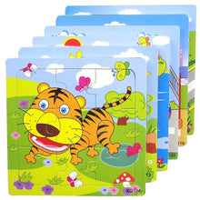 Load image into Gallery viewer, 1 Pcs Animal Wooden Puzzles For Children In Wooden 3D Mosaic Puzzles Kids Educational Toys Design  For Baby Birthday Gifts
