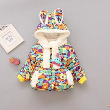 Load image into Gallery viewer, Luxury Newborn Children Plus Cute Hooded Cotton Jacket  Infant Clothing for Baby Girls In Elegant Colorful Design  For Winter
