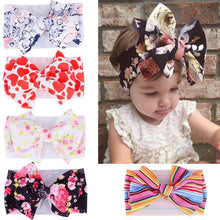 Load image into Gallery viewer, Luxury Modern Colorful Newborn Toddler Baby Girl Boy Headwear Solid Bowknot Soft Turban Knot Hairband For Girls Kids
