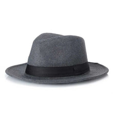 Load image into Gallery viewer, Wool men Black Fedora Hat For Women&#39;s Wool Wide Brim JazzChic Cap Vintage Panama Sun Top Hat
