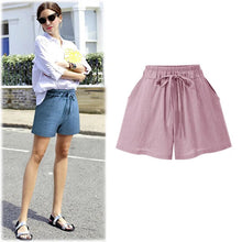 Load image into Gallery viewer, Large Size Women Loose Cotton Shorts Women&#39;s Linen Shorts Casual Female Wide Leg Shorts Plus Size 6XL
