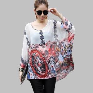 4XL Plus Size Women Clothing 2018 Summer Blouses New Arrival Beach Cover-ups European Style Women's Casual Chiffon Tops Shirts
