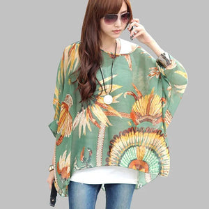 4XL Plus Size Women Clothing 2018 Summer Blouses New Arrival Beach Cover-ups European Style Women's Casual Chiffon Tops Shirts