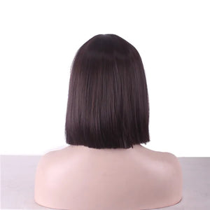Synthetic Hair Short Wig With Bangs Cosplay Wigs For Women Straight Bob Wig Korean Pink Red Brown Blue Green White Purple Grey