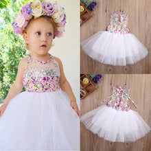 Load image into Gallery viewer, Handmade Girl Dress With Sequins Baby Girls Dress Tulle Tutu Floral Dress Baby Dresses Sundress Baby Clothing For Wedding and Celebrations
