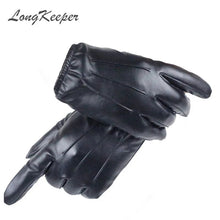 Load image into Gallery viewer, LongKeeper 2021 Hot Women&#39;s Full Finger Gloves Female PU Leather Driving Fashion Solid Winter Thick Warm For Men G243
