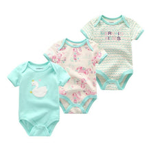 Load image into Gallery viewer, Modern 3PCS Baby Girl And Boy Newborn Boy Short Sleeve Baby Romper Jumpsuit Set For Boys and Girls
