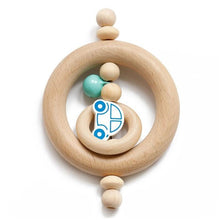 Load image into Gallery viewer, Modern Wooden Rattle Beech Bear Hand Teething Wooden Ring Baby Rattles Play Educational Toys For Kids

