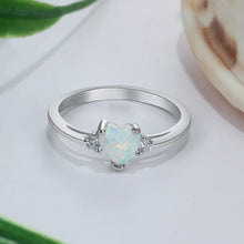 Load image into Gallery viewer, Classic Eternal Heart Rings Silver Color Blue Pink White Opal Women&#39;s Ring Engagement Finger Ring Fashion Jewelry for Women
