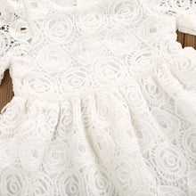 Load image into Gallery viewer, Handmade Classic Baby Girls Dress with Princess Floral Lace And Hollow Out Short Sleve Party Dress For Girls
