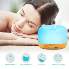 Load image into Gallery viewer, Air Humidifier Essential oil diffuser 300ML 500ML Ultrasonic Cool Mist Maker Fogger Humidifier LED Lamp Aroma Diffuser Electric  Aromatherapy Diffuser umidifier Aroma Essential Oil Diffuser with 4 Timers 2 Misting Modes Waterless Auto Off
