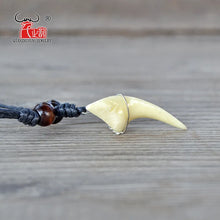 Load image into Gallery viewer, 1PC Hawaii Surfer Jewelry Handmade Imitation Shark Teeth Pendant New Zealand Maori Tribal Bone Choker WoMen&#39;s Men&#39;s Necklace
