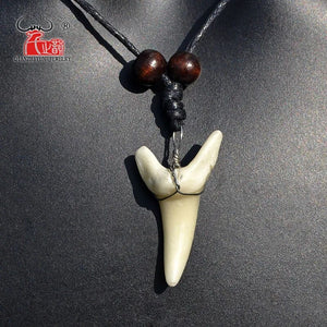 1PC Hawaii Surfer Jewelry Handmade Imitation Shark Teeth Pendant New Zealand Maori Tribal Bone Choker WoMen's Men's Necklace