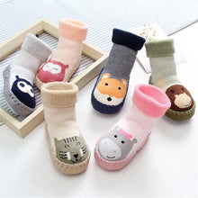 Load image into Gallery viewer, Baby Warm Stretchy  Booties Sock With Rubber Soles For Newborn Baby Girl And Boy Socks Slipper
