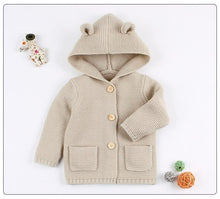 Load image into Gallery viewer, Knitting Cardigan Warm Long Sleeve Hooded Sweaters for Newborn Infant
