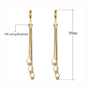 Women's Long Tassel Drop Earrings For Women Wholesale Female Gold Color Elegant Kpop Bridal Party Jewelry EH334 Oorbellen