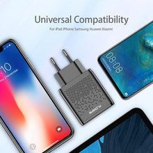 Load image into Gallery viewer, Portable Dual USB Black Charger 5V 2.4A Fast Charging Wall Charger Adapter EU Plug Mobile Phone Gadgets
