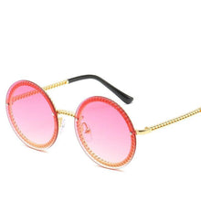 Load image into Gallery viewer, Famous Luxury Round Retro Rimless Elegant Woman and Lady Sunglasses Style With Zircons and Diamonds and UV400 Protection
