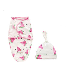 Load image into Gallery viewer, Baby Swaddle Blanket With Cap For Newborn Wrap Cotton Swaddling Bag Baby Envelope Sleep sack  Blanket .
