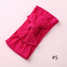 Load image into Gallery viewer, Modern Braid Nylon Bow Knot Solid Wide Nylon Headbands Turban Baby Girls Head Wrap For Girls
