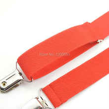 Load image into Gallery viewer, 4 clips black no cross men&#39;s suspenders for adult 2.5cm  women&#39;s pants with adjustable suspenders grey
