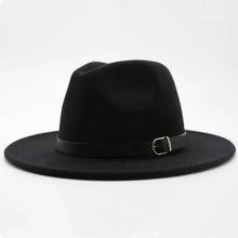 Load image into Gallery viewer, Vintage Winter Autumn Woolen Women Men Belt Buckle Fedora Hat Classic Wide Brim Floppy Hat Retro Warm Top Hat Vintage Cap Women Fedoras Durable Hat
