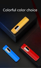 Load image into Gallery viewer, Luxury Modern USB Charging Electronic Lighter Windproof Slim Man Colorful Cigarette Lighter WIth Touch Sensor And Dragon Gravure Excellent for Gift
