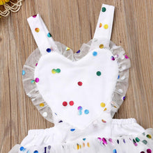 Load image into Gallery viewer, Newborn Infant Baby Girl Romper with Sequin Dot Tulle Dress Outfits for Toddler Girls Dress For Birthday And Party
